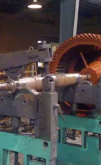 Rotor mounted on a Hamdon Industries balancing machine