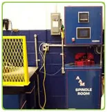Spindle test and analysis stand in the spindle room